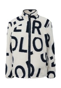 s.Oliver JACQUARD MIT PRINT - Fleecejas - ecru