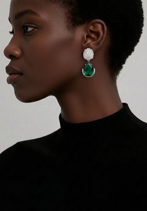 HEBE JEWELS, PARTY & EVENT - Boucles d'oreilles - silver-coloured, grün & weiss