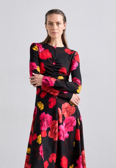 Erdem MIDI LONG SLEEVE DRESS - Jerseykjole - black