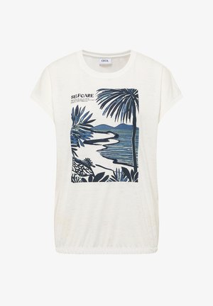 Cecil, T-SHIRT WITH ROUND NECK AND FRONT PRINT - T-shirt imprimé - vanilla white