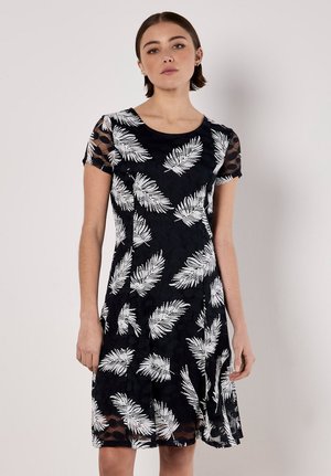 Apricot, FERN PRINT SKATER  - Day dress - navy