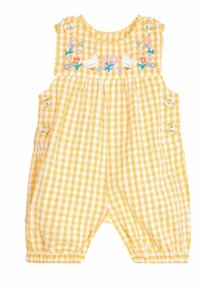 JoJo Maman Bébé APPLIQUÉ GINGHAM - REGULAR FIT - Kantáros nadrágok - yellow chick