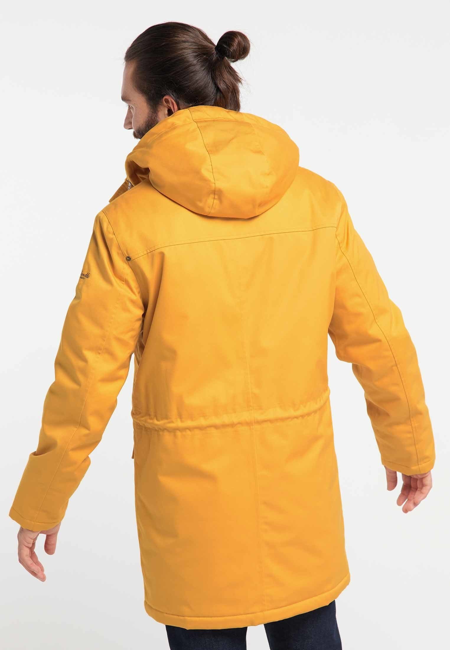 mustard parka coat