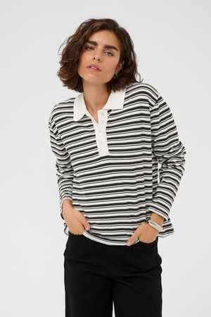 T-shirt à manches longues - chalk with black deep stripe