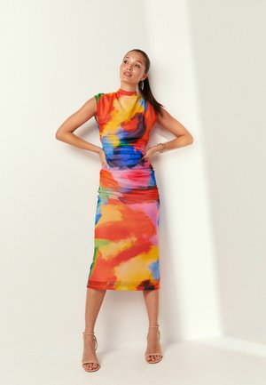 Next HIGH NECK MIDI REGULAR FIT - Freizeitkleid - multicoloured brights