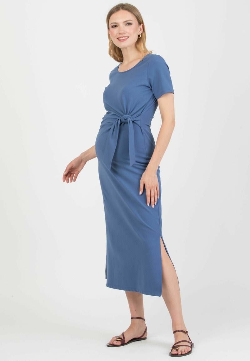 slim fit dress slacks Pinkblush Taupe V-Neck Long Sleeve Fitted Maternity Maxi Dress Medium