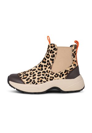 SILJE - Platform ankle boots - coffee cream leopard