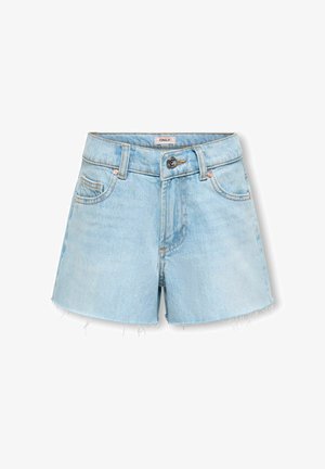 Hele sinised teksapüksid, millel on rebenenud ääred, ees kinnitusnupp, tõmblukk, vööaasad ning ees ja münditaskud.