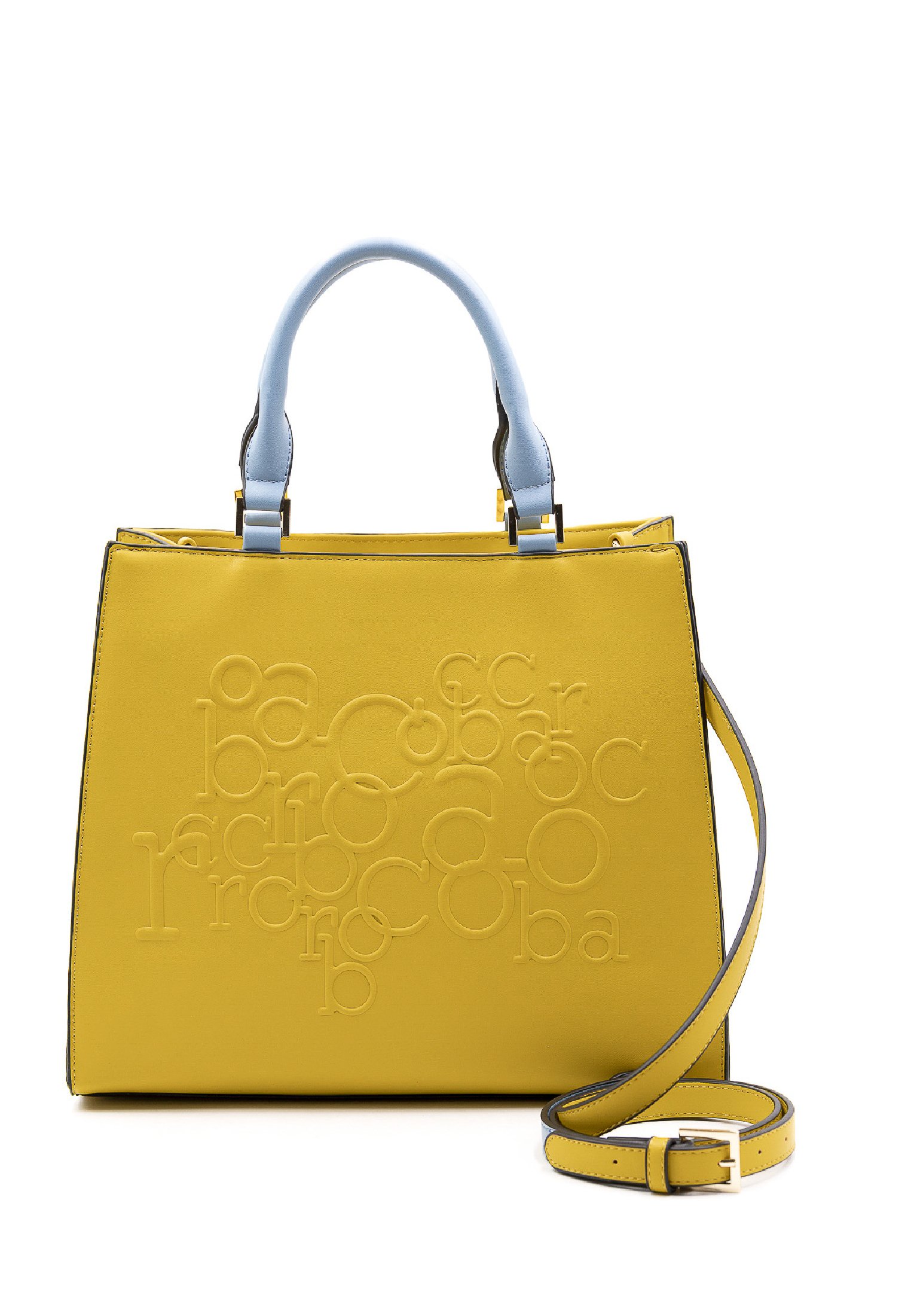 ROCCOBAROCCO BORSA SHOPPING bag grande pelle PU Conchita giallo 42x36x12 cm  €85 EUR 38,40 - PicClick IT