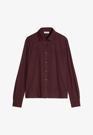 Marc O'Polo, MARC O'POLO JERSEYBLUSE OVERSIZE AUS HOCHWERTIGEM MATERIAL-MIX - Overhemdblouse - black cherry