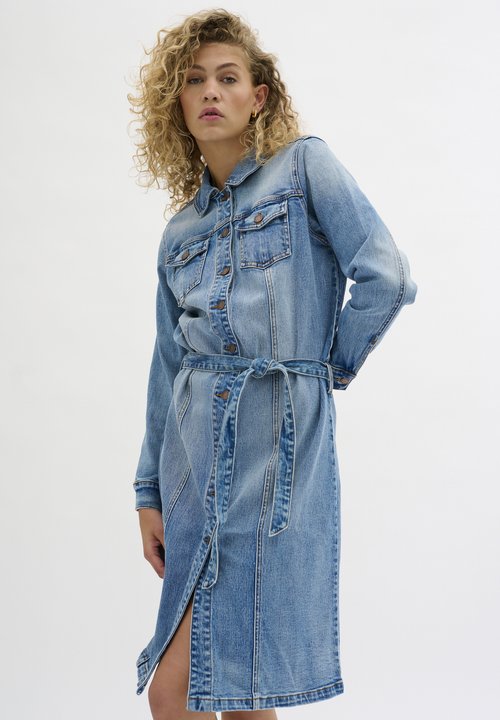 Robe Kimono En Jean Bleu Femme SIGNATURE Los Angeles - Taille S, Sans Manches, Occasion Très Bon état