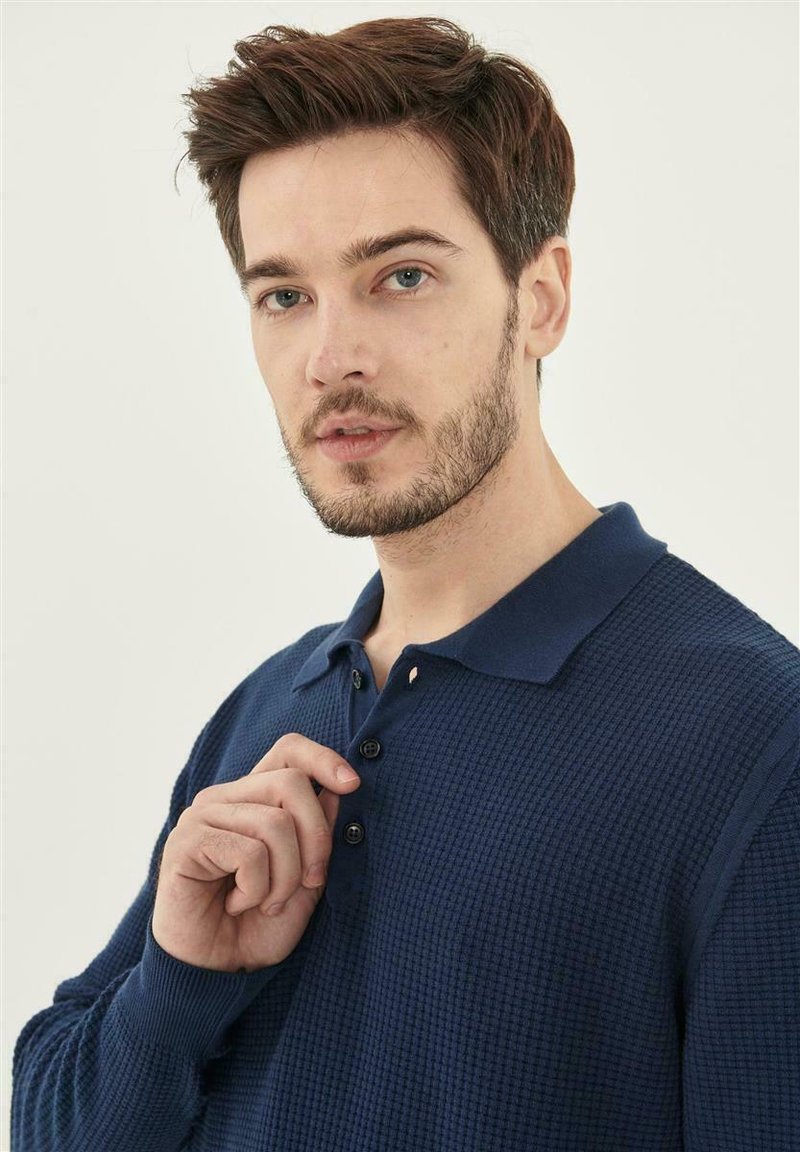 Herren Strickjacken | ORGANICATION WAFFLE Strickpullover navy/dunkelblau - XB21055 Herren Strickjacken | ORGANICATION WAFFLE Strickpullover navy/dunkelblau - XB21055