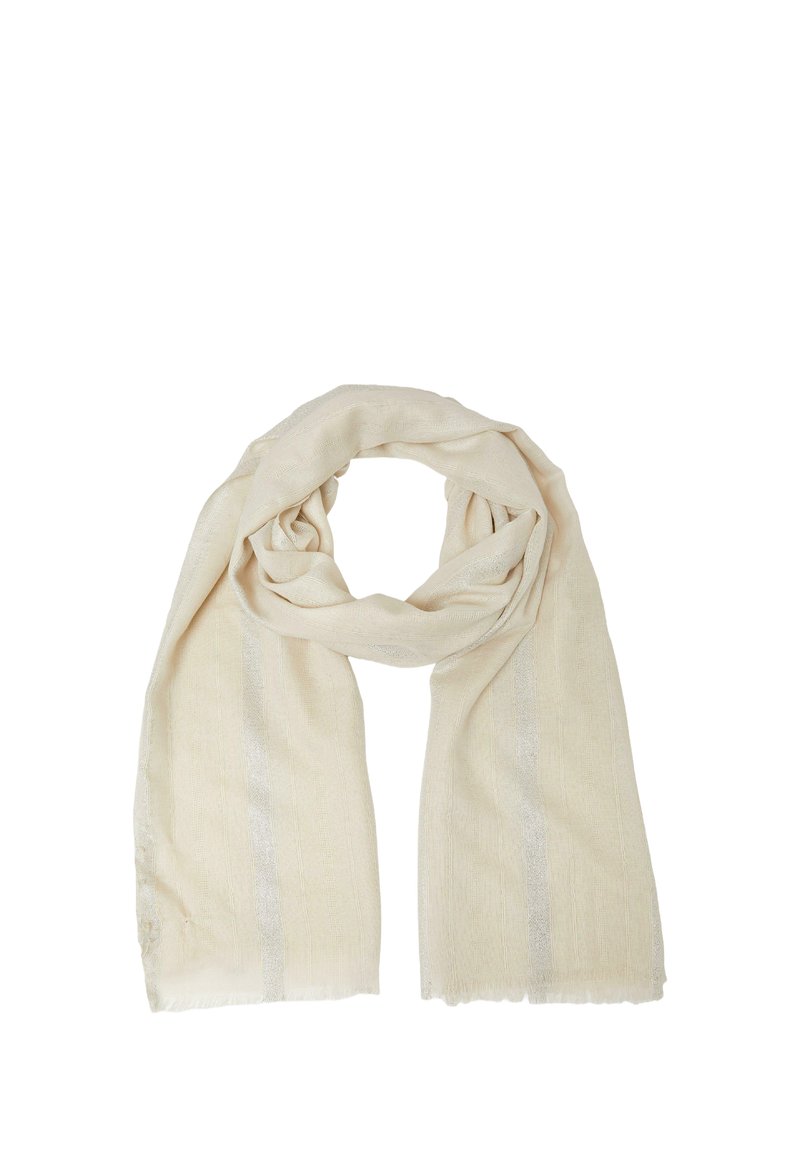 s.Oliver - MIT GLITZER UND FRANSEN - Scarf - beige, Enlarge