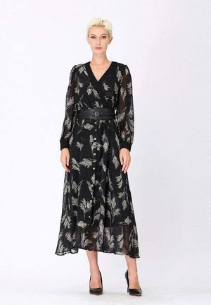 IMPRIMÉE AJUSTÉE - Robe de jour - noir