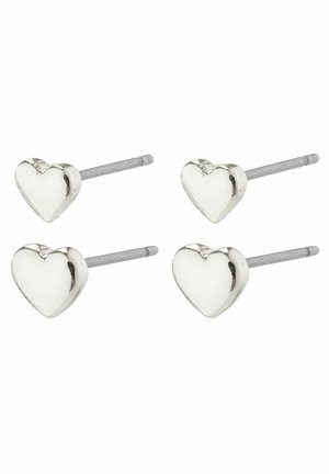 AFRODITTE  HEART STUD 2 PACK - Korvakorut - silver plated