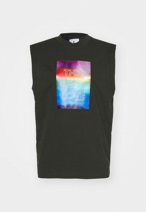 Calvin Klein Jeans BOX GRAPHIC SLEEVELESS UNISEX - Top - black