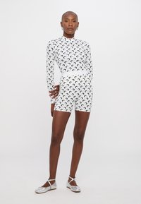 MARINE SERRE MOON PRINTED SECOND SKIN HIGH NECK - Long sleeved top - optical white