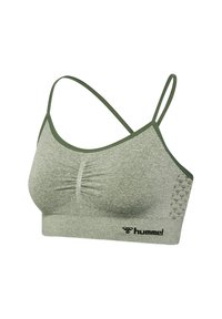 Hummel CI SEAMLESS SCRUNCH - Sport-BH mit leichter Stützkraft - seagrass melange