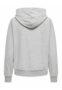 Γκρι βαμβακερό hoodie με κουκούλα με κορδόνι, ριμπ μανσέτες και μέση, με απαλή υφή και άνετη εφαρμογή.