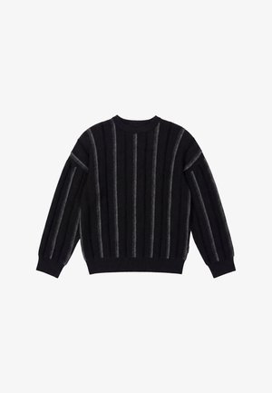 Colucci, CHENILLE STRIPE SWEATER - Trui - black grey