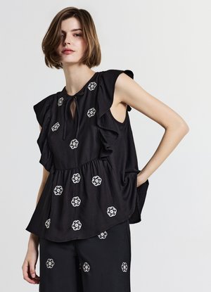 INSERTI RICAMATI - Blouse - var ultrablack