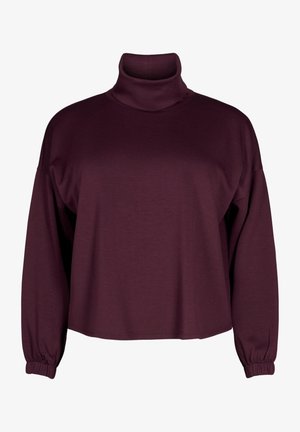 Zizzi MIT ROLLKRAGEN - Tops ar garām piedurknēm - fig