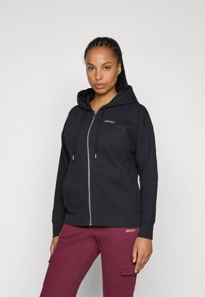 MINI STUD LOGO FULL ZIP HOODIE - Sudadera con cremallera - black