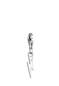 Charm en forme d'éclair en argent avec une finition polie, doté d'un fermoir pour l'attachement. Marqué "925" pour l'authenticité de l'argent sterling.