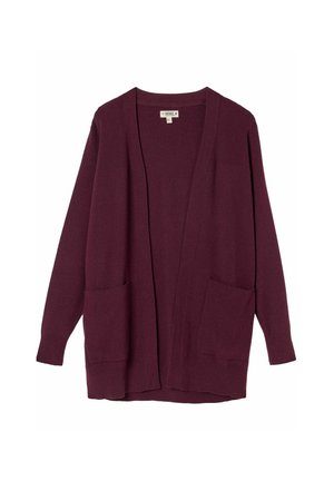 FatFace, KNITTED LONGLINE CARDIGAN - Strickjacke - burgundy red