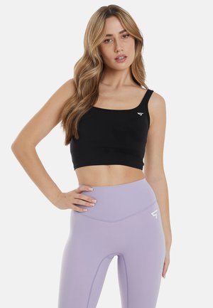 CROP - Formujúca podprsenka - black