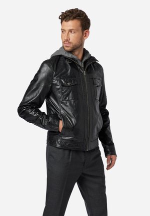 REX - Leather jacket - schwarz