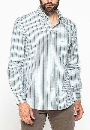 Carrera Jeans, Camicia - striped pattern in shades of white green and blue