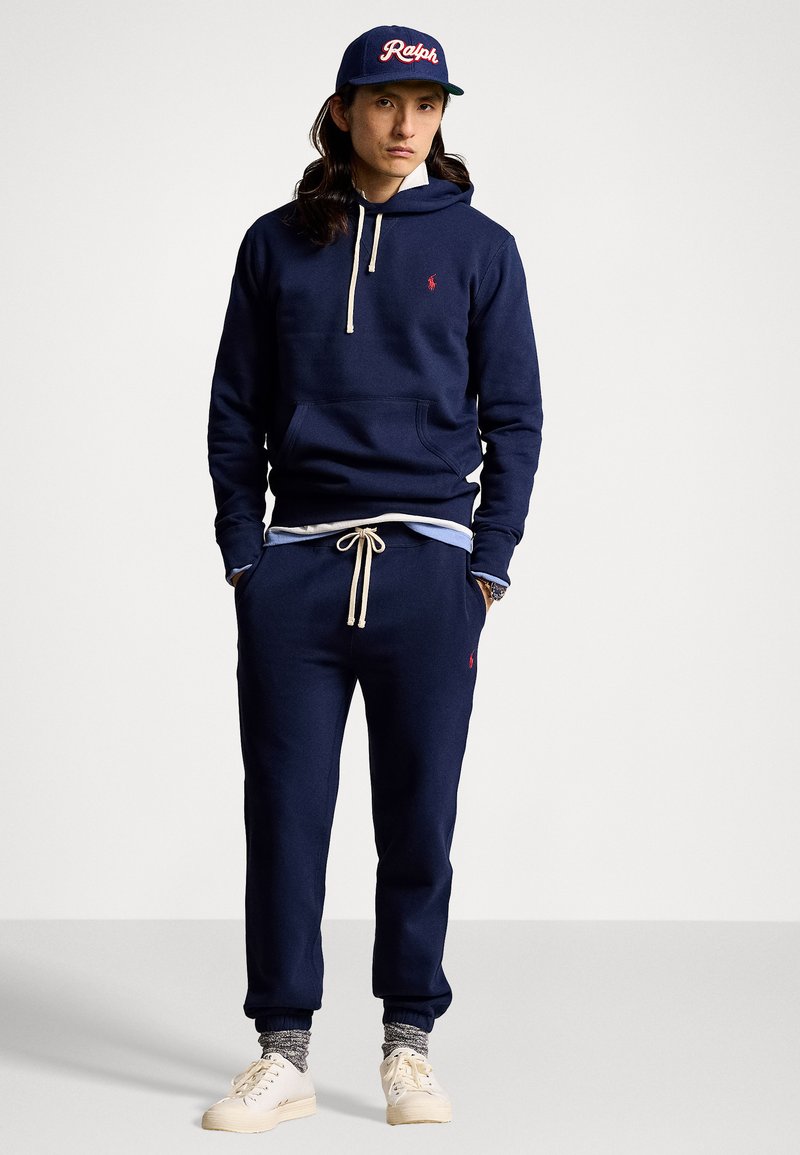 Navy Blue Polo Hoodie Heren Polo Ralph Lauren DOUBLE-KNIT FULL-ZIP