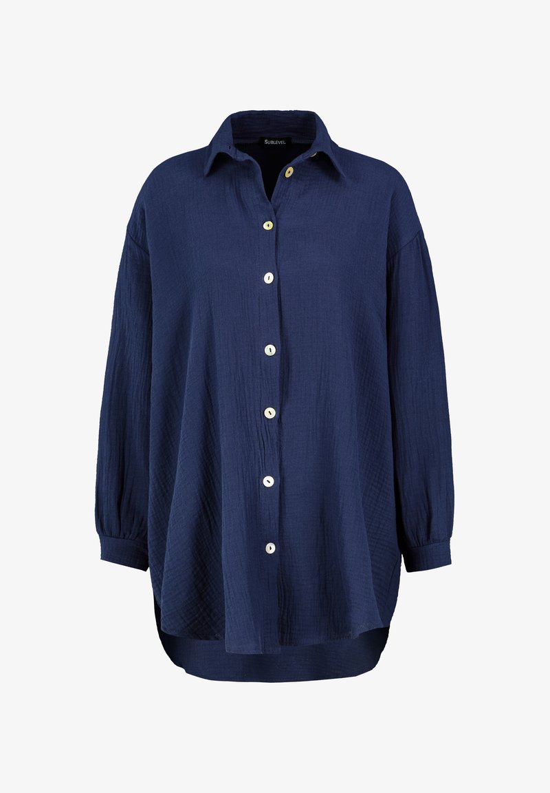 Sublevel LANGE - Button-down blouse - dark blue