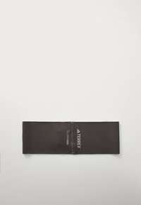 Black fabric headband with a textured finish, featuring "TERREX" branding and "climacool" detailing, centered and zippered at the back.