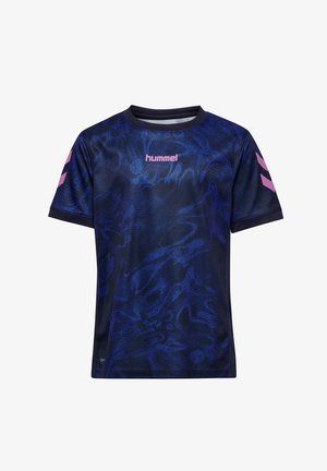 Hummel, HUMMEL HMLBLAZE CLUB 26 GRAPHIC TEE KIDS UNISEX - T-shirts print - marine dazzling blue