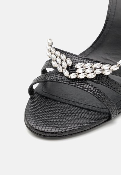 Zadig & Voltaire AMEE WING EMBOSSED IGUANA - Sandales à talons hauts - noir