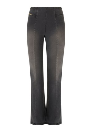 CON VITA MEDIA - Flared Jeans - medium grey denim black seams