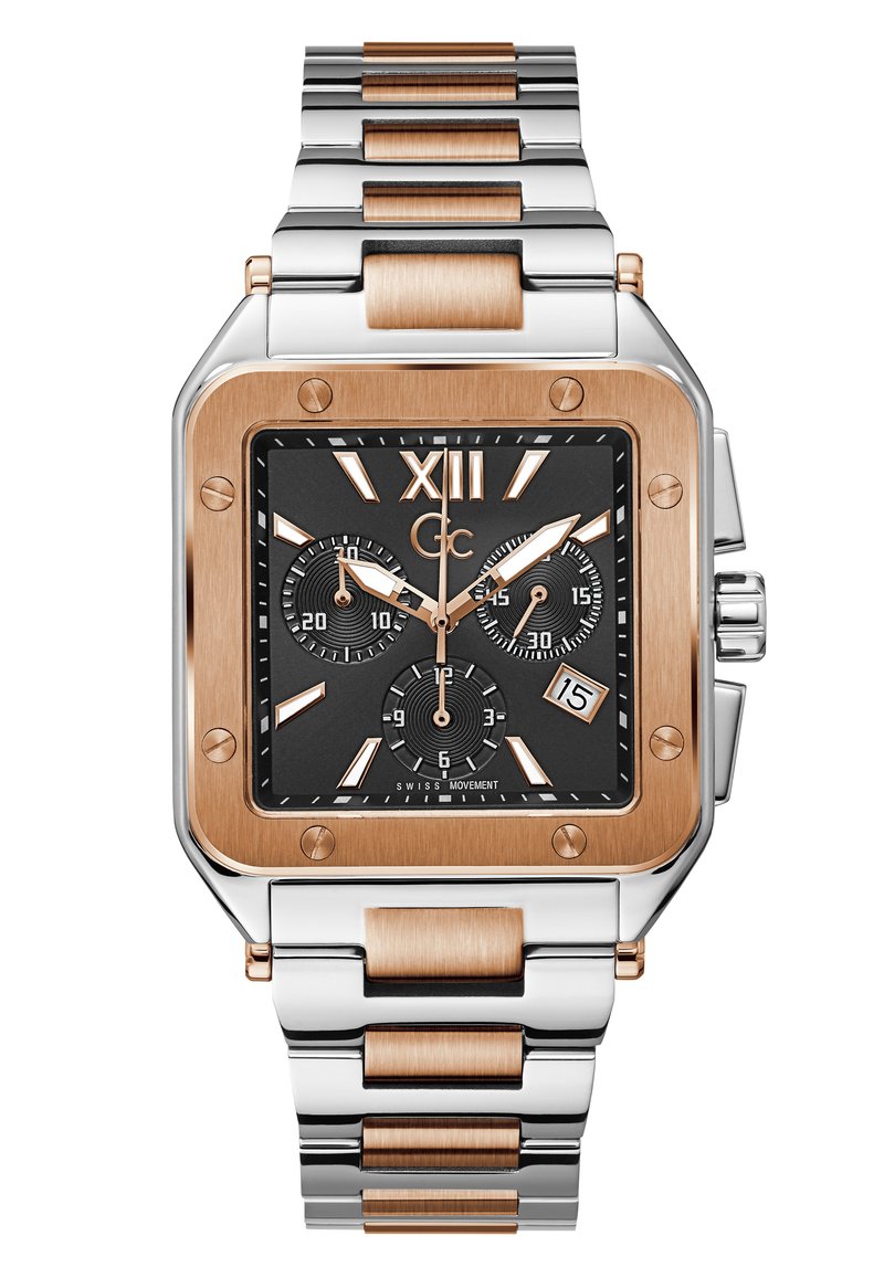 Gc Watches GC COUTURE SQUARE MENS - Kronografski ručni sat - silver-coloured/rose gold-coloured