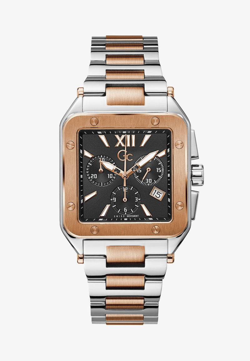 Gc Watches GC COUTURE SQUARE MENS - Pulkstenis ar hronogrāfu - silver-coloured/rose gold-coloured