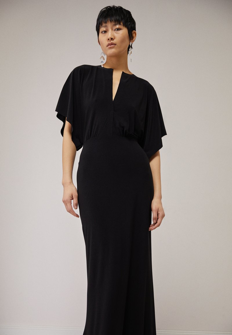norma kamali obie jersey maxi dress GOWN - - black color_DESERT BROWN=Brown
