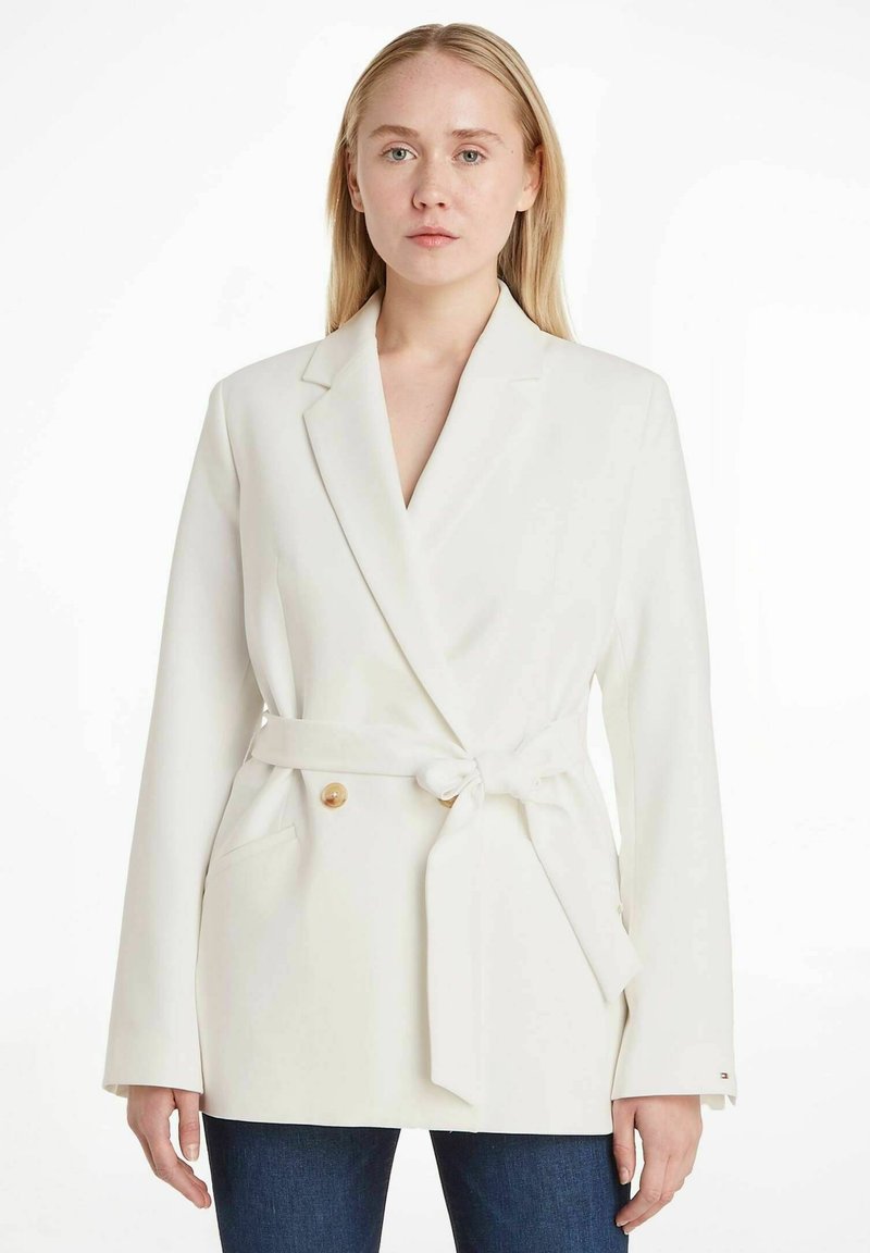 Tommy Hilfiger BELTED - Cappotto corto - ecru