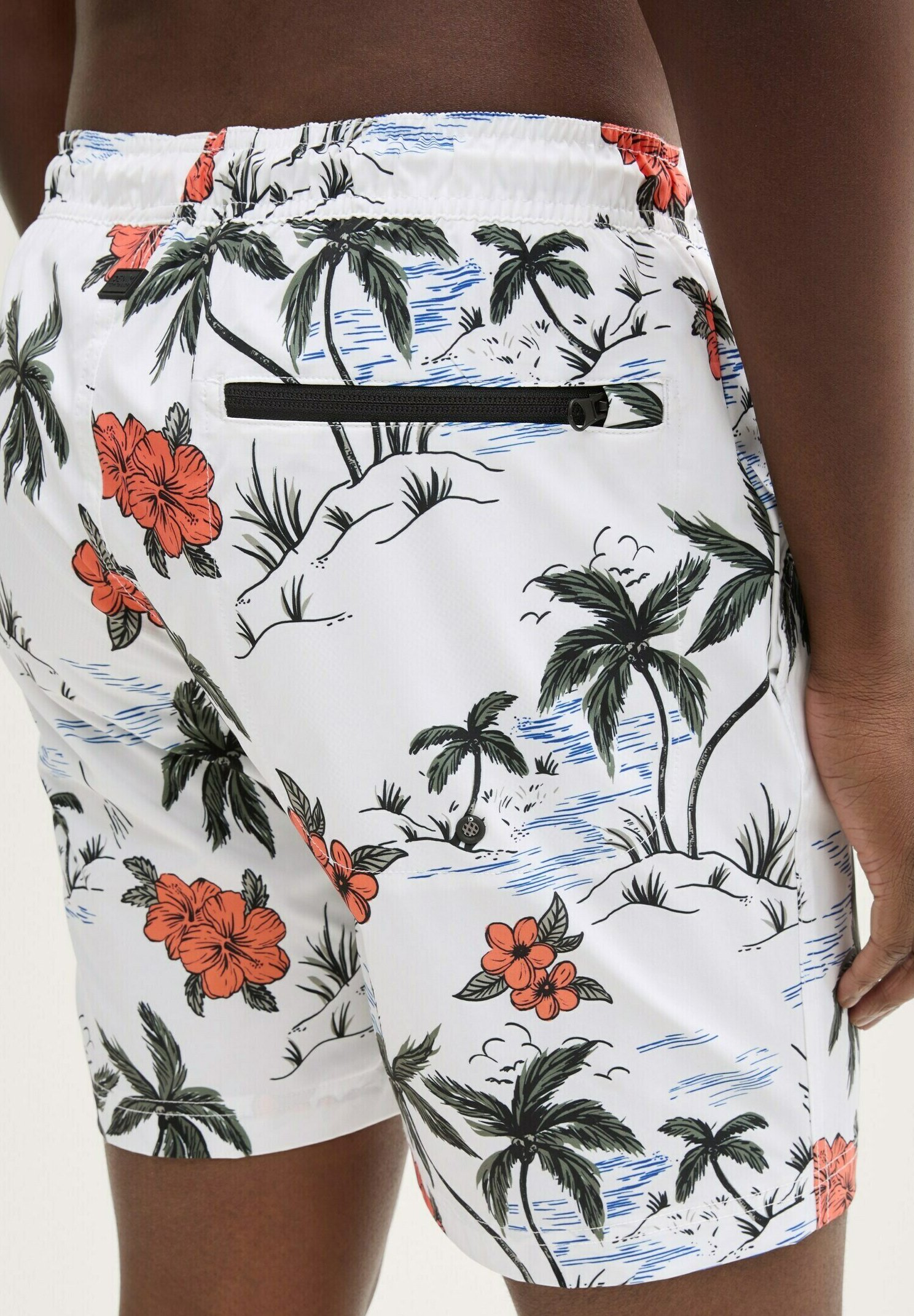 TOM TAILOR Denim Herren Badeshorts Mit Muster – Lässige Shorts Aus Recyceltem Polyester