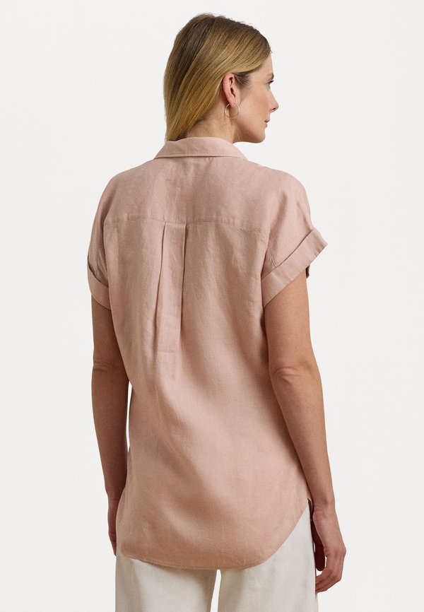 RELAXED FIT LINEN SHORT SLEEVE SHIRT - Button-down blouse - sunrise blush2