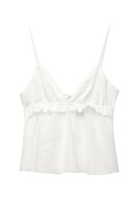 PULL&BEAR RUFFLED STRAPPY  - Débardeur - white