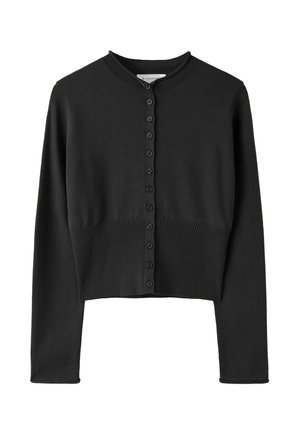 Stradivarius, FITTED STAND COLLAR CARDIGAN - Gilet - black