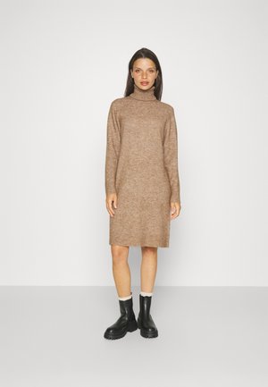 YAS Petite YASJULIETTA DRESS - Svetríkové šaty - beige