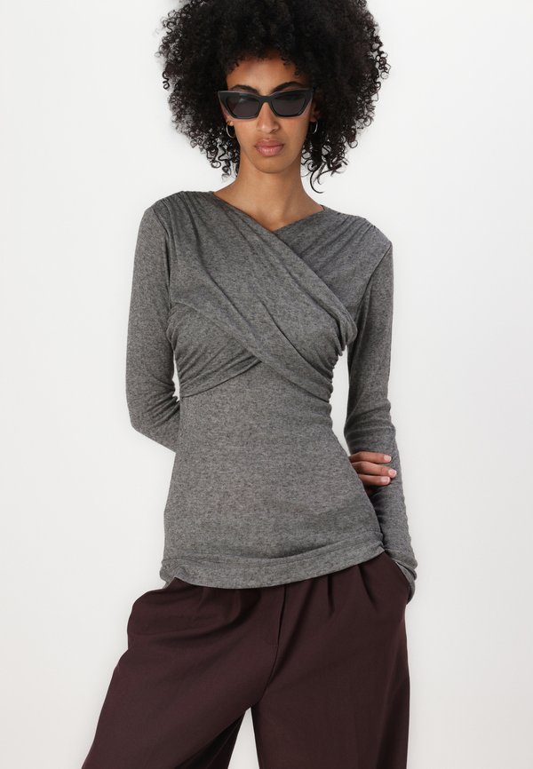 KIRA - Long sleeved top - charcoal melange2
