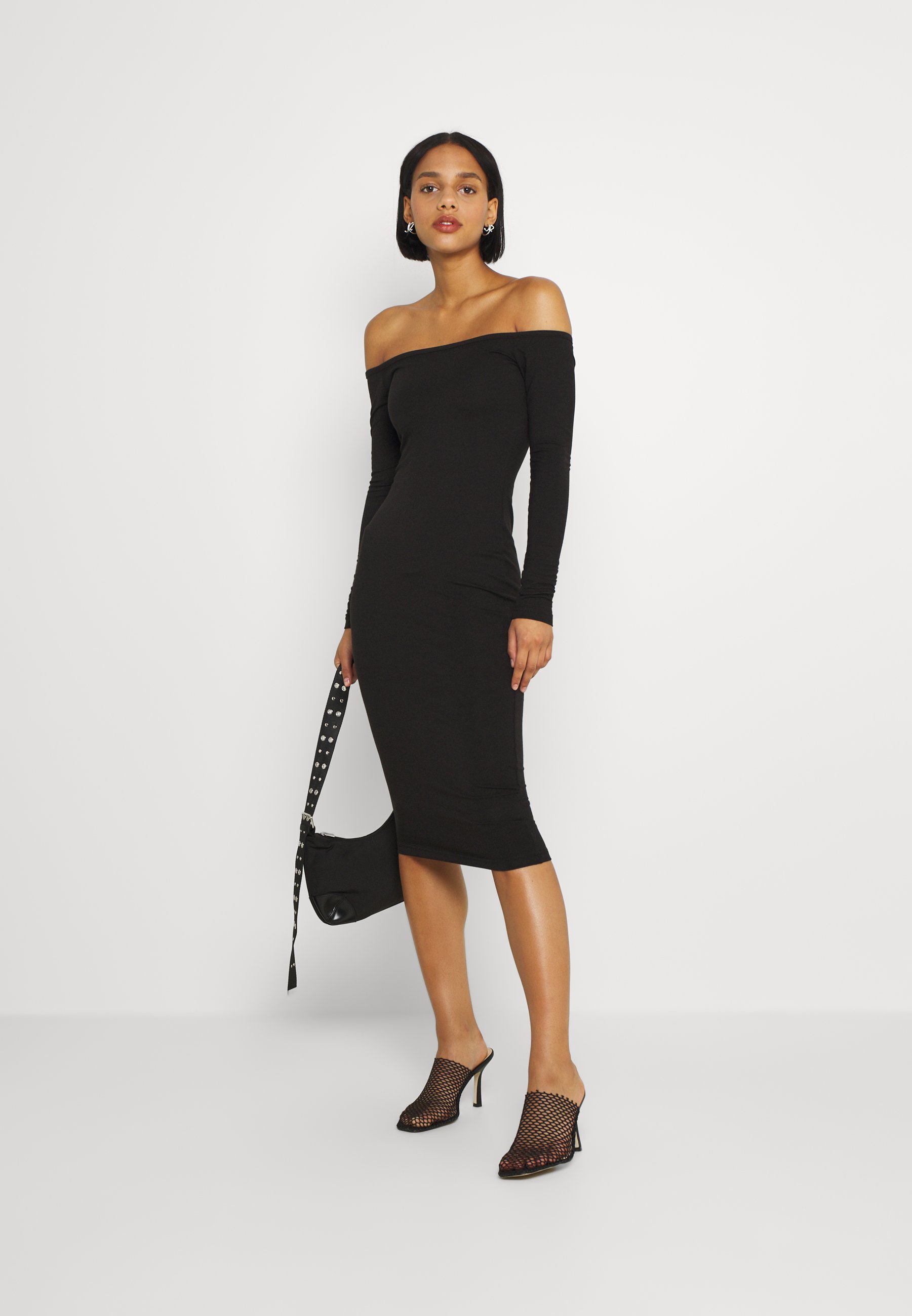 Missguided LONG SLEEVE BARDOT MIDI 