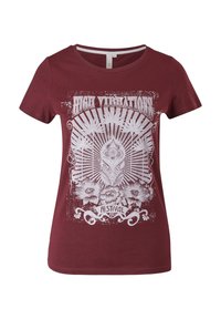 QS T-shirt imprimé - bordeaux